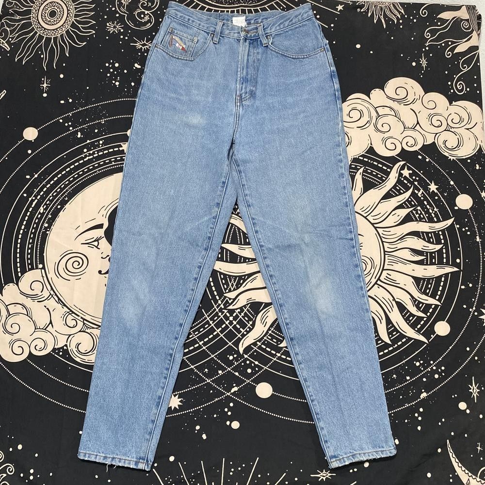 Faconnable Tapered Jeans Women's 10 Blue Cotton Denim Streetwear Light Wash